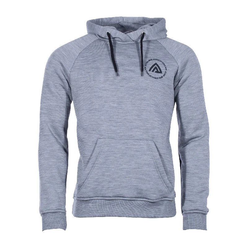 Comfortable fishing hoodies with hood and drawstrings-Hoodie FleeceWool grey melange