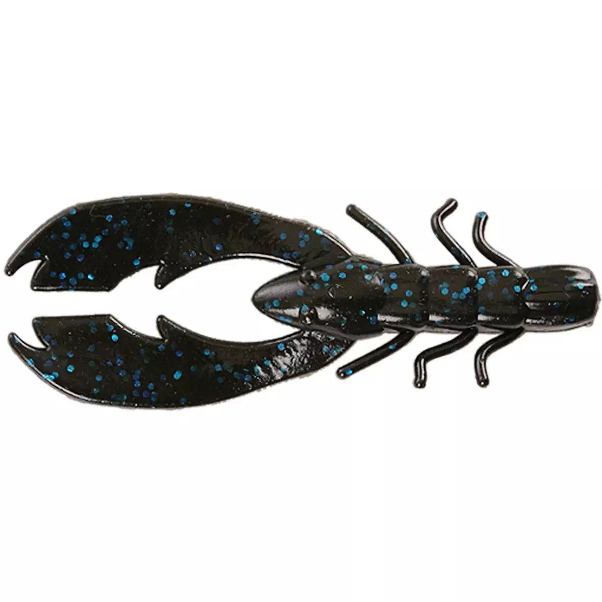 Fishing Lures Amateur Perch-Berkley PowerBait Chigger Craw 4" Black Blue Fleck Qty 9