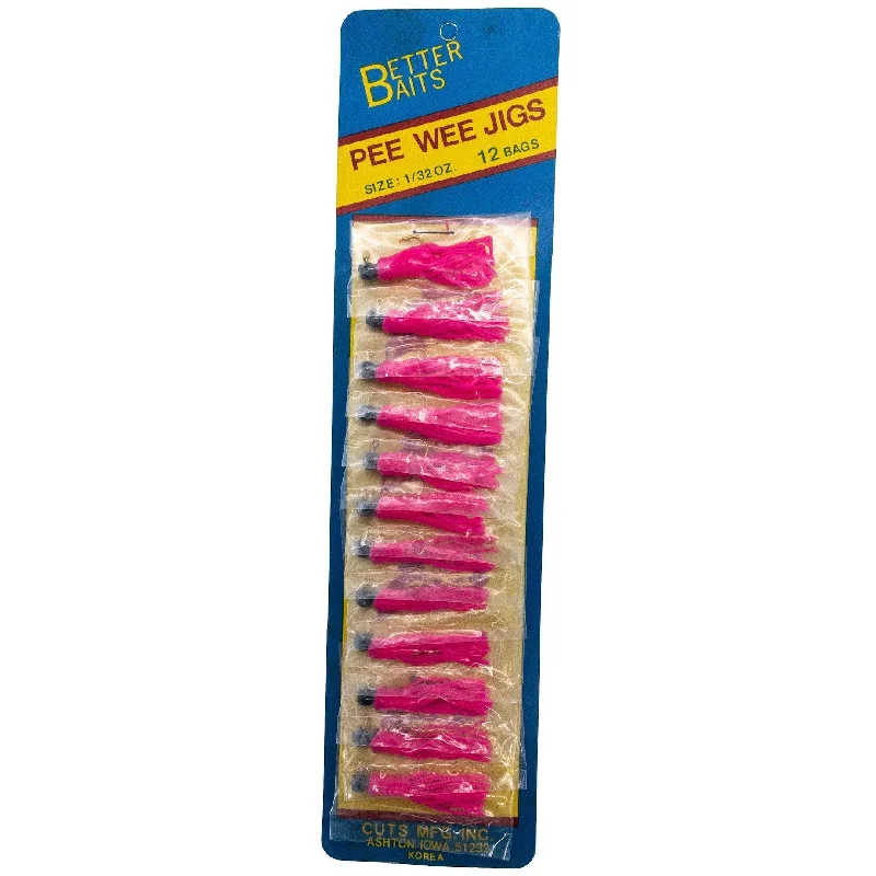 Corrosion-resistant fish hooks review-Better Baits Skirted Pee Wee Jig 1/32 oz Pink Card of 12