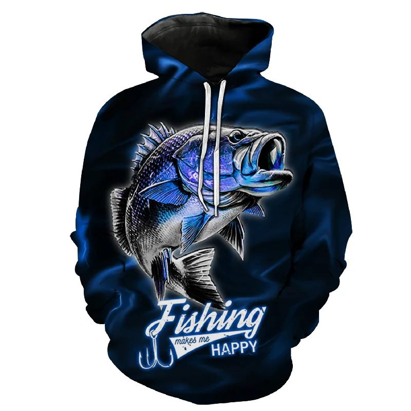 Warm fishing hoodies for cold weather expeditions-Blue Lightning Fisher Hoodie