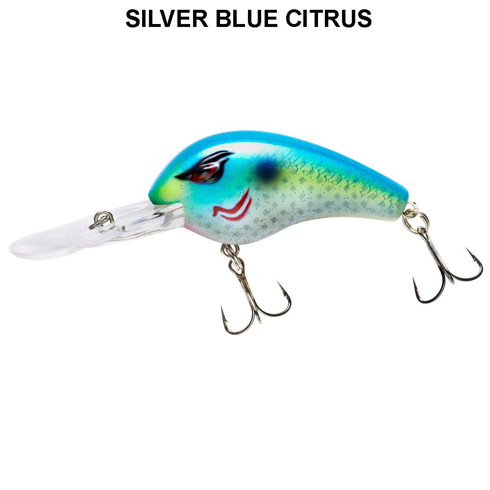 Fishing Lures Aggressive Bass-Booyah Streak IV Deep Diving Crankbait 6.25" 2 oz. Silver Blue Citrus