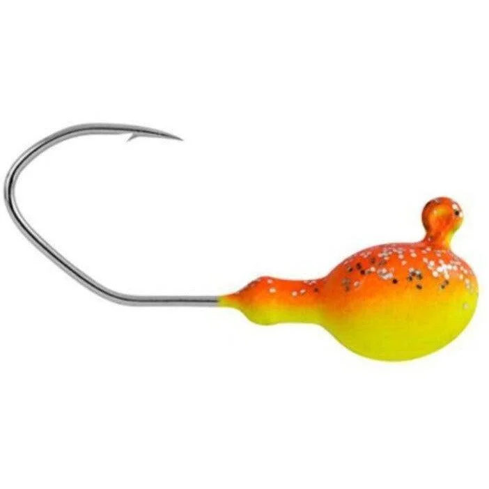 Reliable fish hooks for tournaments-Matzuo Cutter Sickle Jig 1/4oz Chartreuse/Orange Qty 8