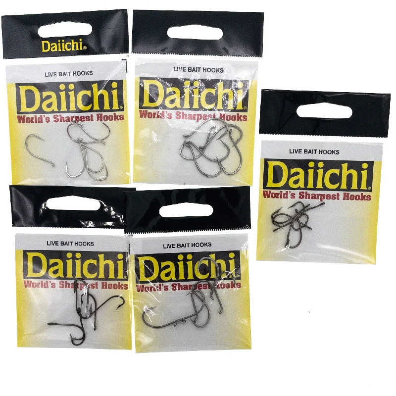 High-strength fish hooks for pros-Daiichi Assorted Panfish & Trout Live Bait Hooks 60 Packs of 6 hooks (360 hooks)