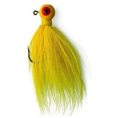 Affordable rigs for fishing hooks-Eagle Claw Bucktail Jig Yellow 1/8 oz. QTY 4