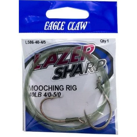 Anti-snag fish hooks design-Eagle Claw Lazer Sharp Salmon Leader Mooching Rig 40lb 4/0 5/0 Qty 1