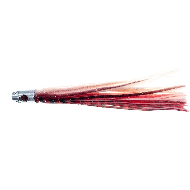 Best fish hooks for boat fishing-FAS PRO Offshore Chrome Tuna Jets w Cupped Heads Red 3D Eyes 5" 1.1 oz.