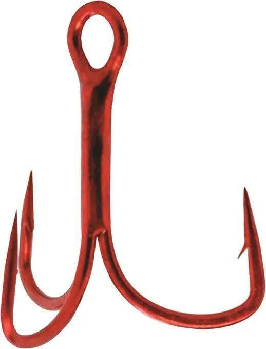 Sharp fish hooks for quick catch-GAMAKATSU EWG TREBLE HOOK RED 4