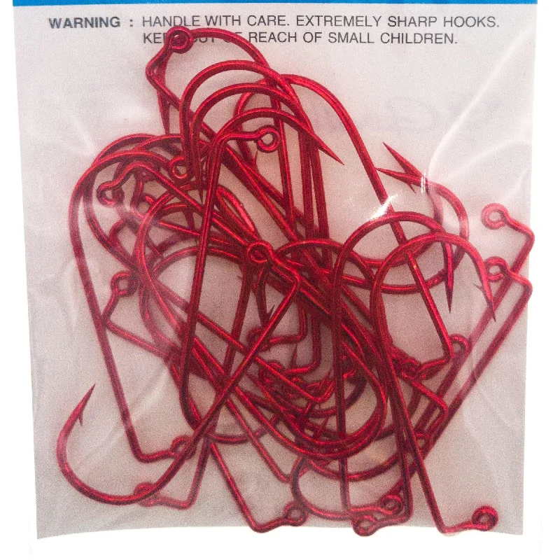 Best fish hooks for jetty fishing-Gamakatsu Jig 90 Degree Heavy Wire Round Bend Hooks Value Pack Red Qty 25