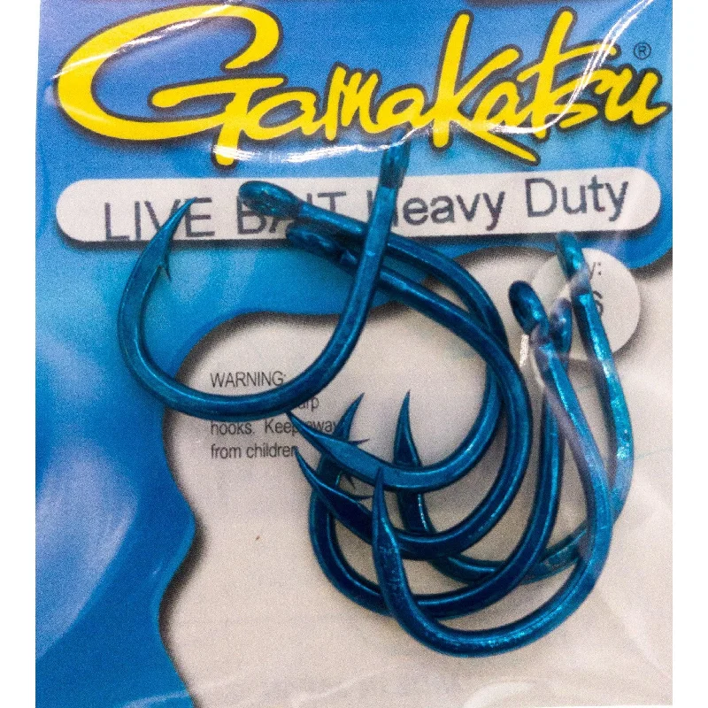 Best fish hooks for backwater fishing-Gamakatsu Live Bait Heavy Duty Hooks Blue