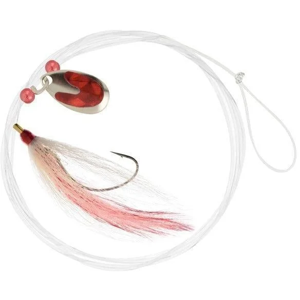 Fish hooks and rigs for bonefish-Hurricane  Fluke Rig Spinner & Bucktail 1/0 White 60Lb