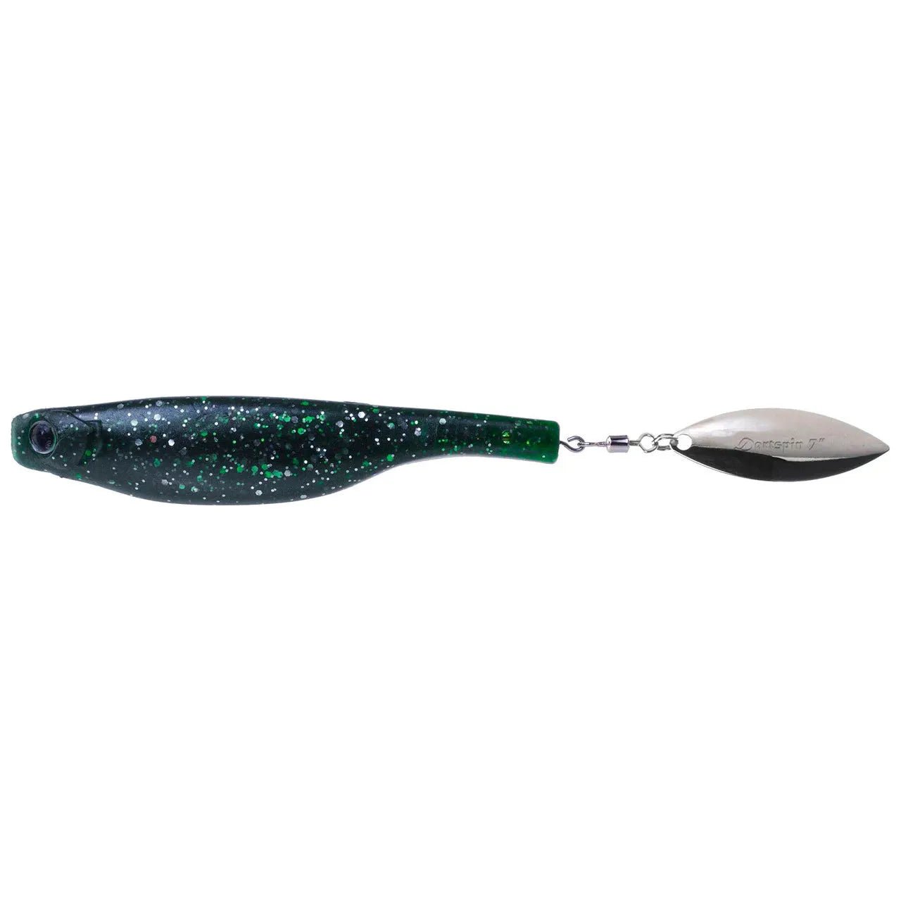 Fishing Lures Professional-Hyperlastics Dartspin 5.5" Duo Pack Green Bait Silver QTY 2