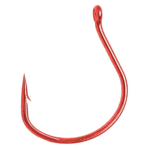 Best fish hooks for flats fishing-Matzuo Wacky Worm Finesse Hooks 4/0 Red Chrome 25pk