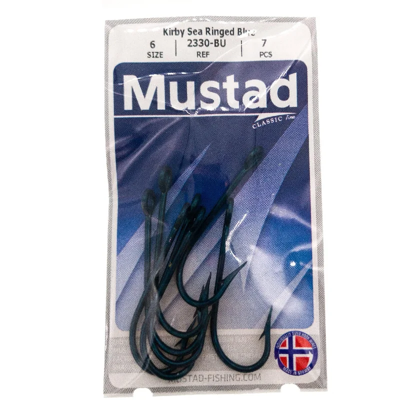 Best fish hooks for estuary fishing-Mustad Kirby Sea Ringed Blue