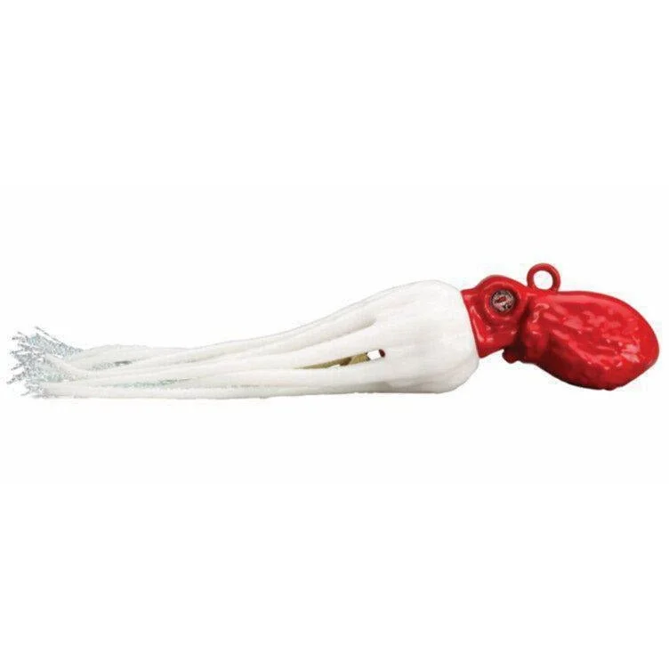 Fish hooks and rigs for ruffe-13 Fishing Octopi Jig - Red Head/Pearl White Skirt 6 Oz Qty 1