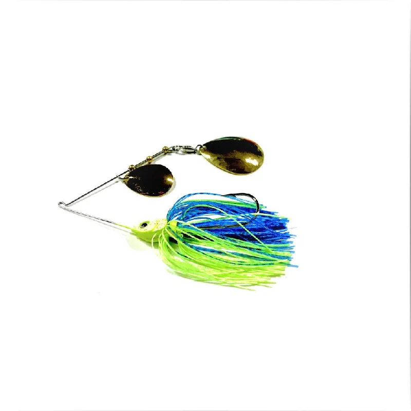 Best fish hooks for bay reefs-Persuader Spinnerbait 1/2 Oz Chartreuse/Blue