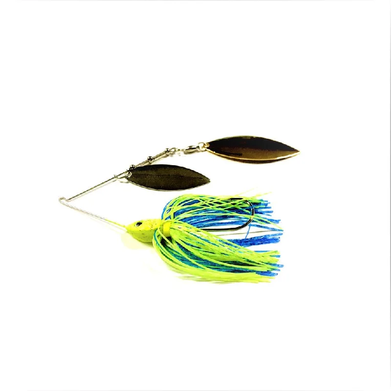 Lightweight fish hooks for casting-Persuader Spinnerbaits 3/8 Oz Chartreuse/Blue