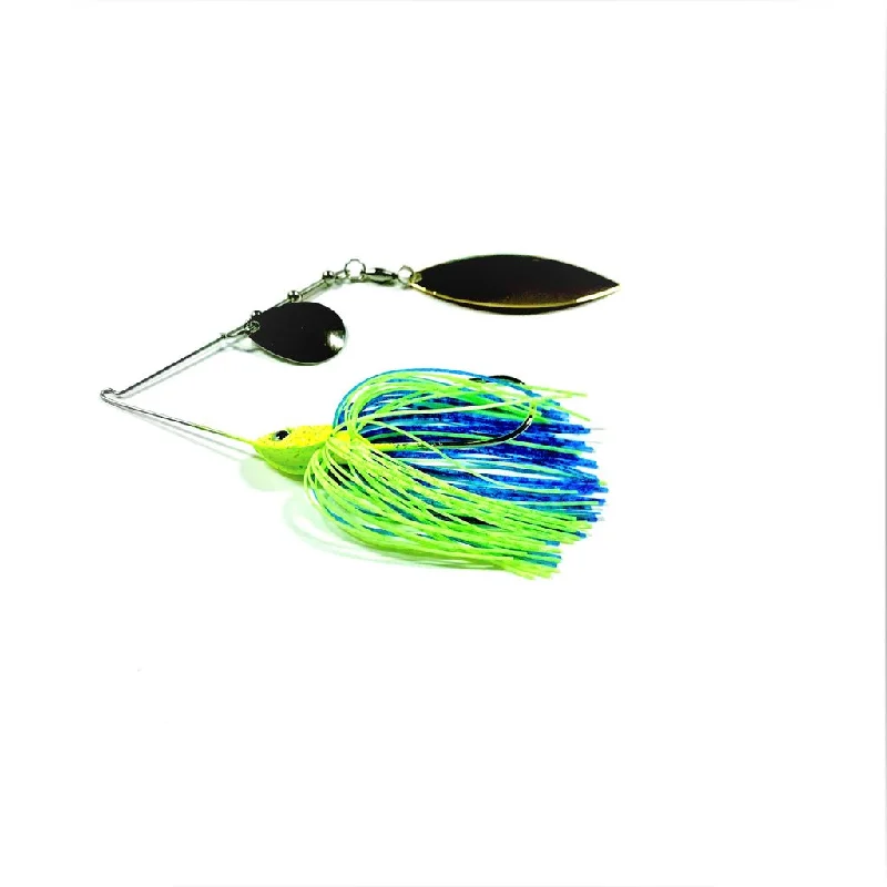 Fish hooks and rigs for trumpetfish-Persuader Premium Spinnerbaits 3/8 Oz Chartreuse/Blue