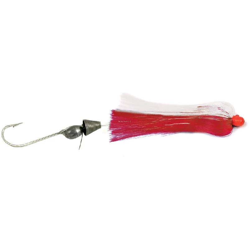 How to rig hooks for squid-Sea Striker Ballyhoo Rig 1/4 oz Head, 1/2 oz Egg Lead, 7/0 Hook 100 Lb Mono Red/White Qty 1