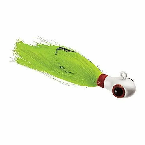 Best fish hooks for pier fishing-Sea Striker Bug Eye Jig White Head Chartreuse Tail