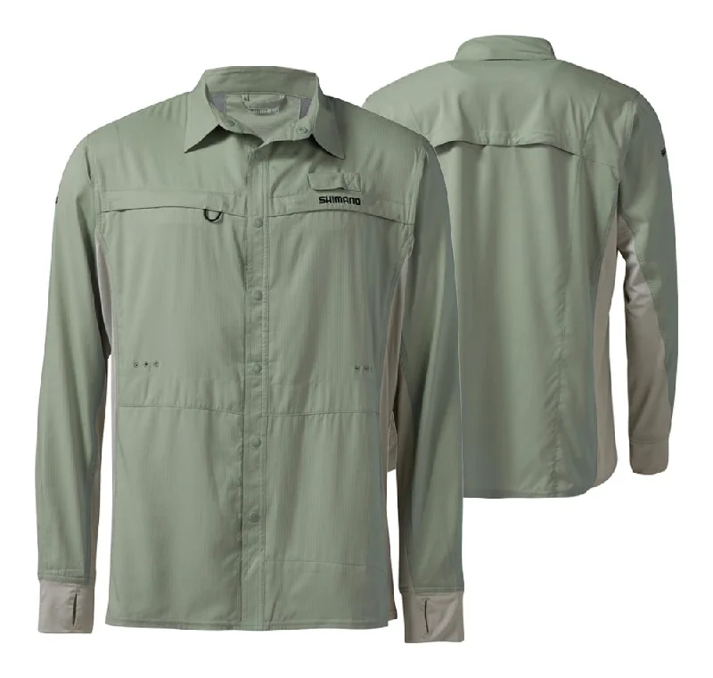 Fishing Shirt for still lakes-Shimano Pro Stretch Vented Fishing Shirt Seafoam