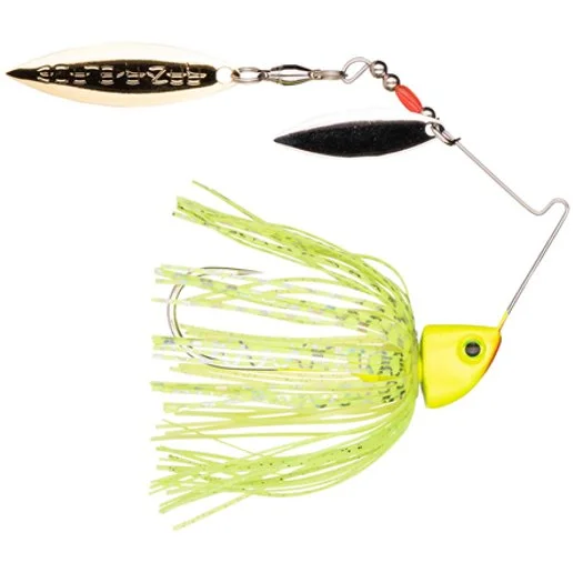 Lightweight fish hooks for light tackle-Strike King Premier Plus Baby Burner Spinnerbait 1/4oz Chartreuse