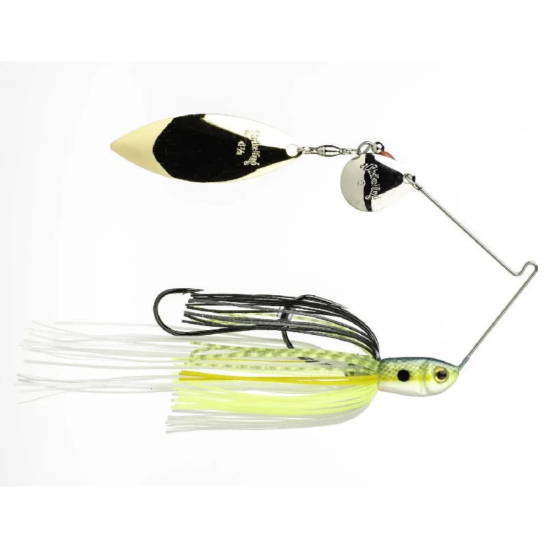 Best fish hooks for deep reefs-Strike King Premier Plus Spinnerbait Colorado/Willow - Silver/Gold 1/4 oz Chartreuse Sexy Shad