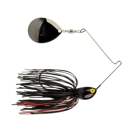 Best fish hooks for mangrove reefs-Strike King Ratlin Midnite Special Spinnerbait 7/16 Oz Black/Red With Night Blade