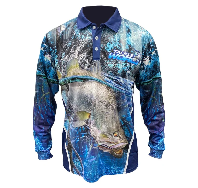 Fishing Shirt for foggy days-Tackle World Angler Series Barra V2 Adults Fishing Shirt