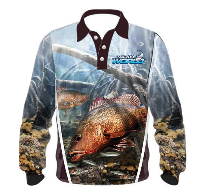 Fishing Shirt for low light-Tackle World Angler Series Mangrove Jack Adults Fishing Shirt