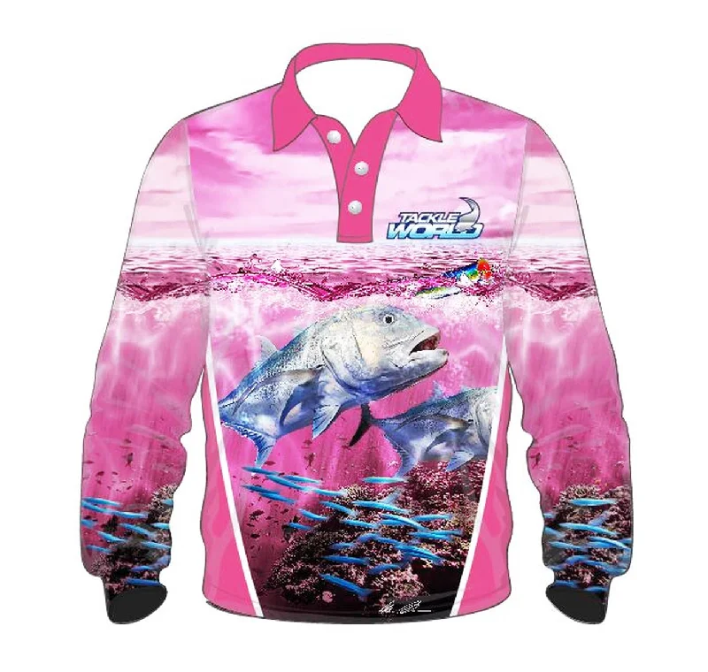 Fishing Shirt for farm ponds-Tackle World GT Pink Girls Fishing Shirt