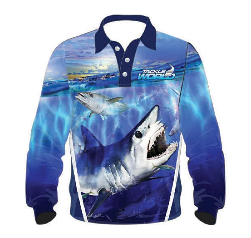 Fishing Shirt for choppy waves-Tackle World Mako Shark Adults Fishing Shirt