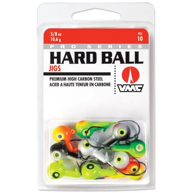 Strong fish hooks for heavy pulls-VMC Hard Ball Jig Kit 1/8 oz #1/0 Hook Assorted Colors Qty 25