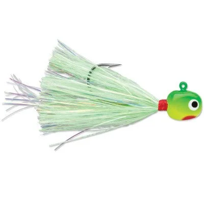 Fish hooks and rigs for cornetfish-VMC Hot Skirt Glow Jig #2/0 Hook 1/4 Oz Chartreuse Lime Qty 2