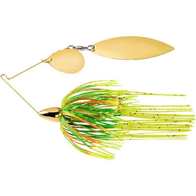 Best fish hooks for lake fishing-War Eagle Screamin Eagle Tandem Willow/Colorado Nickel Frame Spinnerbait 3/4 oz.