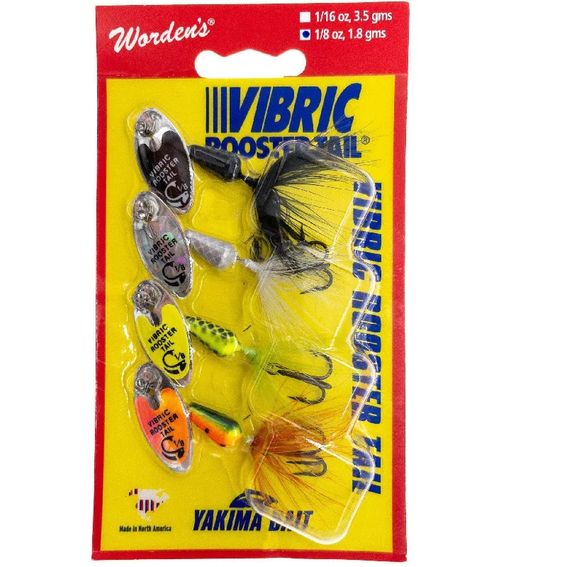 Lightweight rigs for small hooks-Worden's Vibric Rooster Tail 1/8 oz. 4 Pack