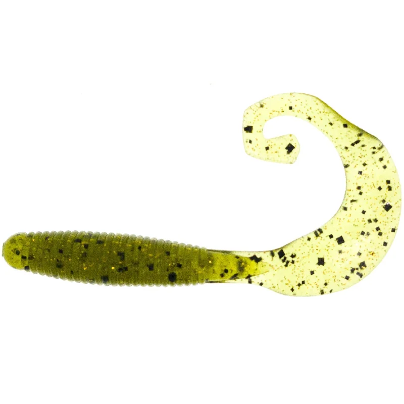 Fishing Lures Weedless Crappie-Zoom Tab Tail Grub 4' Watermelon Gold Glitter 10pk