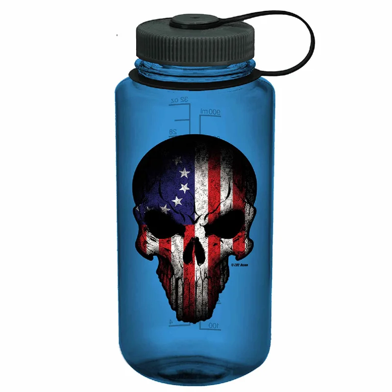 Water Bottle Skull 950 ml blue