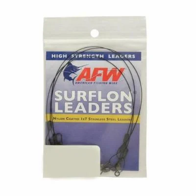 Fishing leaders for monofilament jigging-Afw E045Bl24/3 Surflon Leaders Nylon Coated 1X7 Stainless Sleeve