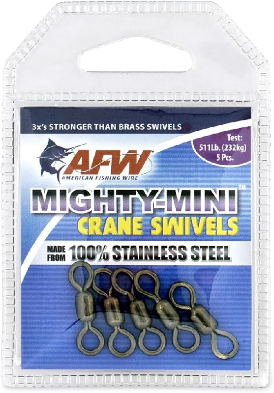 Fishing leaders for braided jigging-American Fishing Wire Mighty Mini Crane Swivels - Fishing Line Essential, Compact Fishing Tackle, Saltwater Swivels, Stainless Steel Swivel