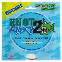 Fishing leaders for braided big game-Aquateko Knot 2 Kinky 45 Lb. - 15' Nickel-Titanium Leader Wire, 25 Lbs - Salt Wtr Trollng Bait