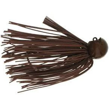 Bass Patrol Round Rubber Western Football Jig (Brown Rubber W/ Orange Silicone  1/4 Oz)