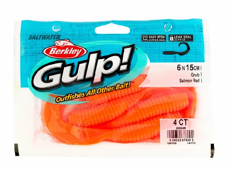 Berkley Gulp! Saltwater Grub - 6 in. - Salmon Red