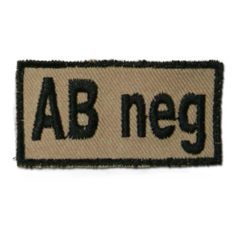 Blood Type Patch AB neg khaki