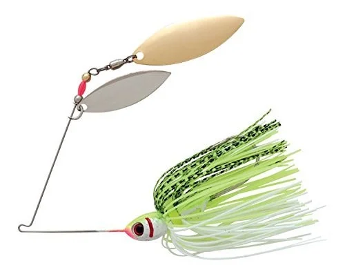 BOOYAH 1/2 Oz Double-Willow Blade Spinnerbait Chartreuse - Frsh Water Wire Baits