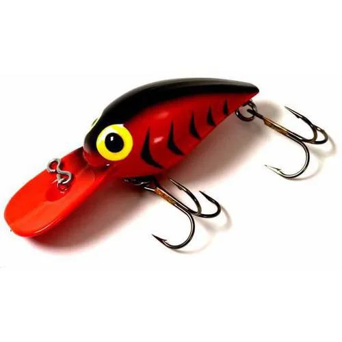 Brad S Mag Wigglers Crank Bait  UV Fluorescent Red/Black Herringbone