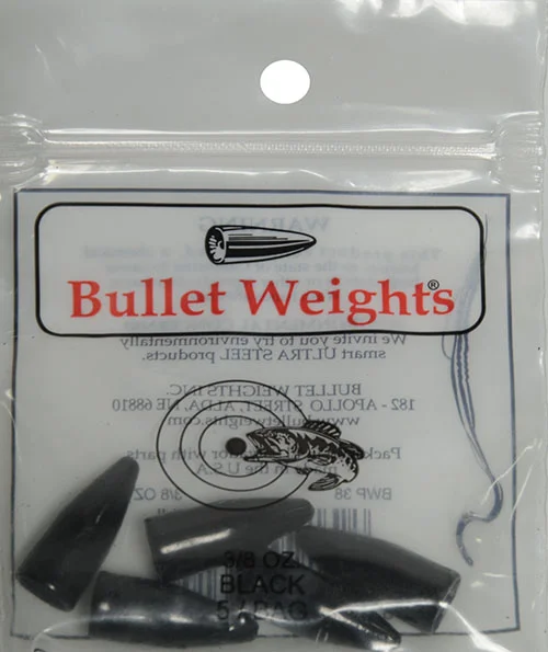 Bullet Weights Painted Sinker – 5 Piece, Black