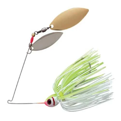 BYBW12-616 Booyah Double Willow Spinner Bait, 0.5 Oz. - White-Chartreuse