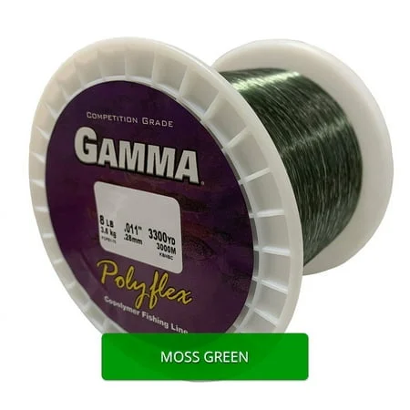 Fishing leaders for fluorocarbon baitcasting-Gamma Polyflex Copolymer Fishing Line Bulk Spool Moss Green 10Lb 3000Yd