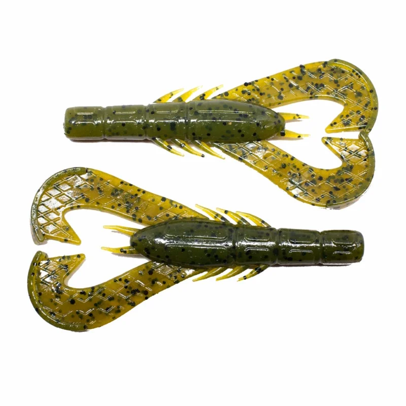 Googan Baits Krackin' Craw Soft Bait, Green Pumpkin