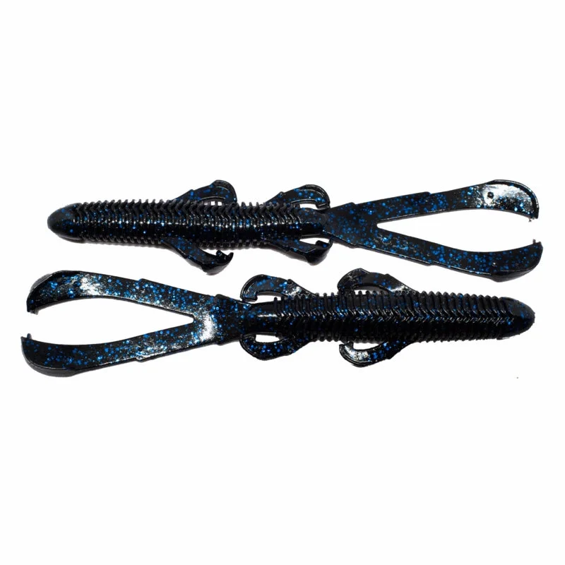 Googan Baits Trench Hawg Creature Soft Bait, Black Blue Flake